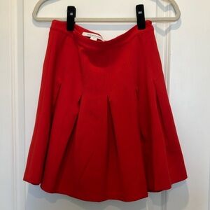 Vintage red pleated DVF mini skirt